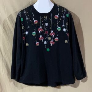 M & C Sportswear Size XXL Long Sleeve Embellished Christmas Sweatshirt